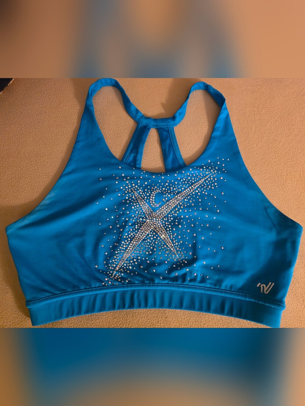 Cheer Extreme Blue Rhinestone Sports Bra - Picture 1 of 1